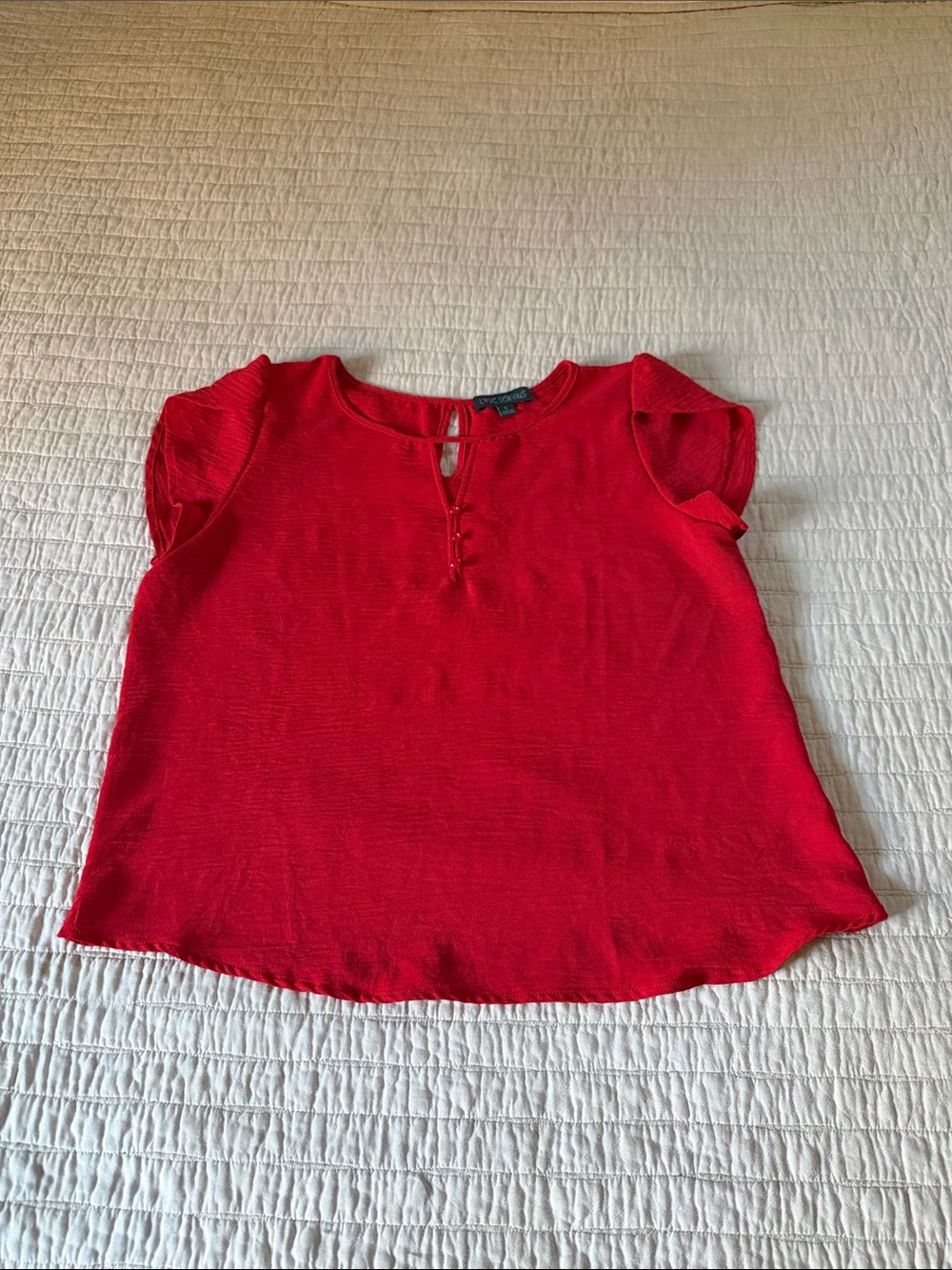 Bright Red Short Sleeve Top